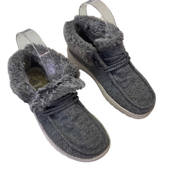 Hey Dude Britt Youth Stretch Fleece Grey shoes size youth 1 - Picture 1 of 8